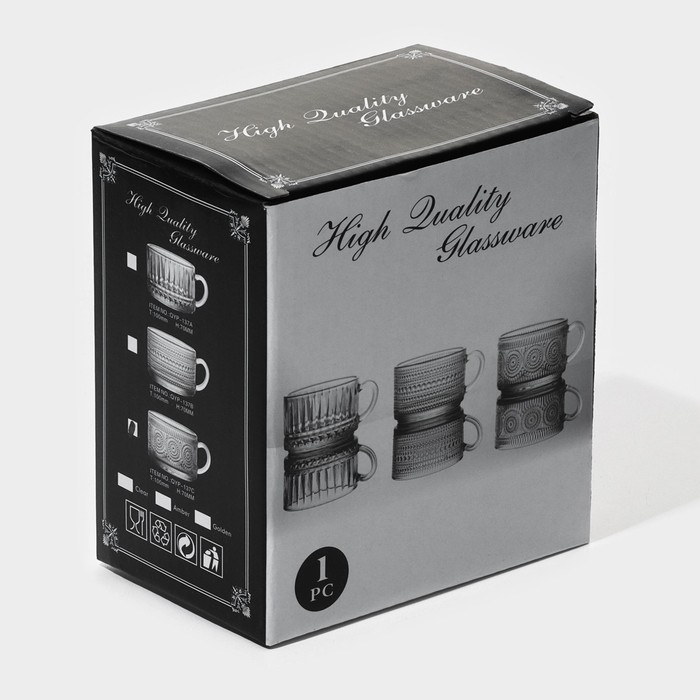 Кружка стеклянная &laquo;Ларго&raquo;, 400 мл, 10,5&times;7 см