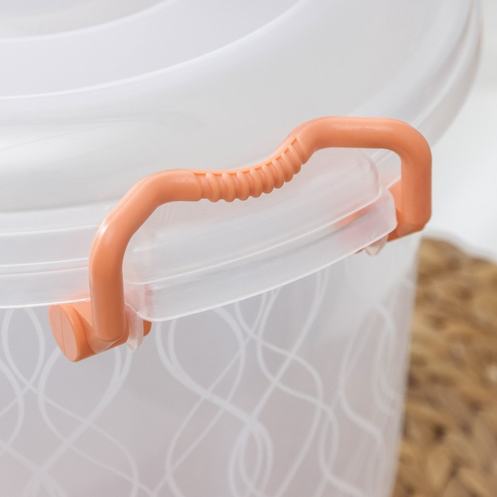 Контейнер пищевой, 8 л, прозрачный, ручки микс