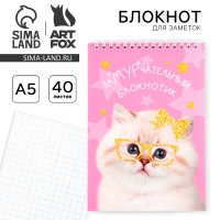Блокнот А5, 40 л. Обложка картон. "Котик"