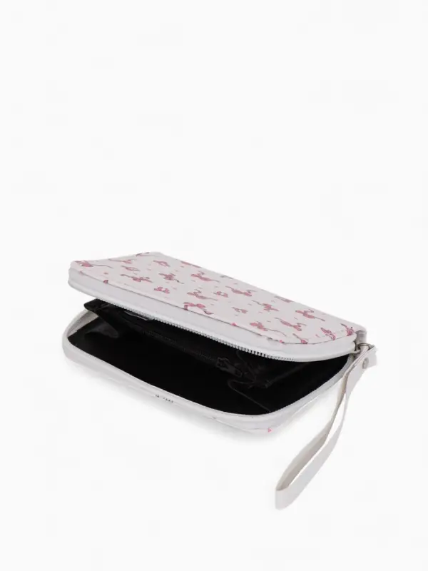 Кошелек жен 07-01-01 Июнь2534 бантики, 12*1,5*9 см, 2 отд+отд/молн, д/карт, белый