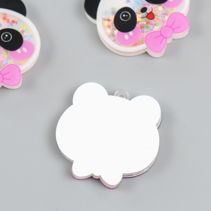 Шейкер для творчества акрил "Панда с бантом" с глиттером набор 5 шт 0,6х4,4х4,3 см