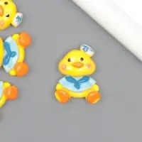 Декор для творчества пластик "Уточка жёлтая, матрос" 2,7х2х1 см