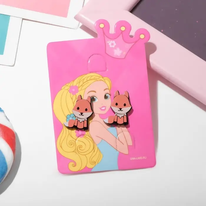 Серьги детские &laquo;Выбражулька&raquo; лисички, цветные в серебре