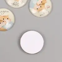 Кабошон стекло для творчества "Круг. Котики. Я рядом" 3х3 см