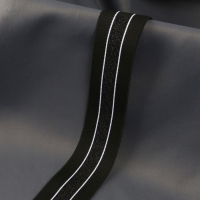 Резинка тканая, мягкая, 40 мм, 4,5 &plusmn; 1 м, цвет чёрный/белый/серебряный