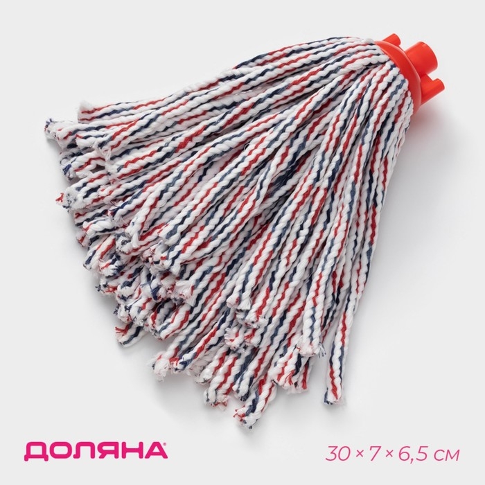 Насадка для швабры верёвочная Доляна, микрофибра, 30&times;7&times;6,5 см, цвет МИКС