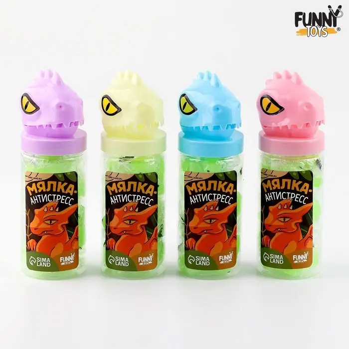 Антистресс сквиш мялка &laquo;Динозавр&raquo;, в банке