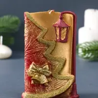 Свеча фигурная "Рождественская" 7,5х4х12 см, цв. золотой