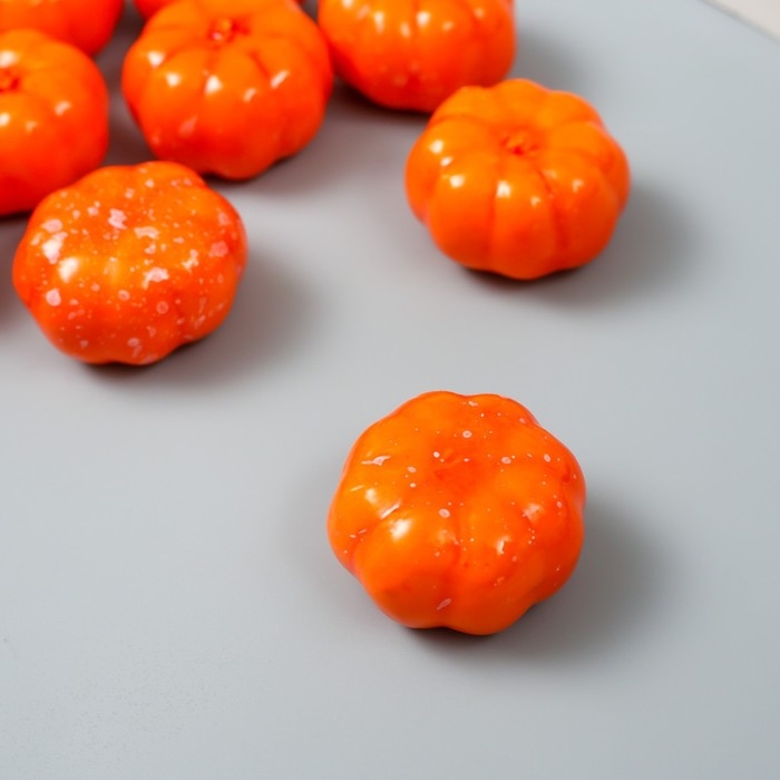 Декор для творчества "Оранжевая тыква" набор 10 шт 2,6х3,5х3,5 см