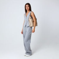 Сумка женская мешок на молнии, цвет бежевый