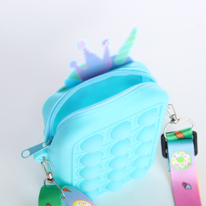 Сумка детская для девочки на молнии, &laquo;Выбражулька&raquo;, pop it, цвет голубой