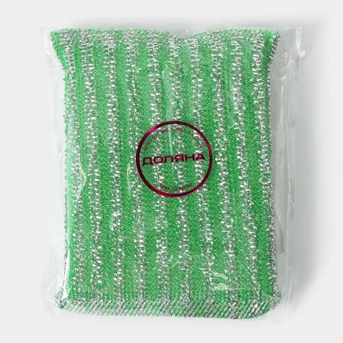 Губка для посуды Доляна, со стальной стружкой, 12&times;9&times;1.5 см, МИКС