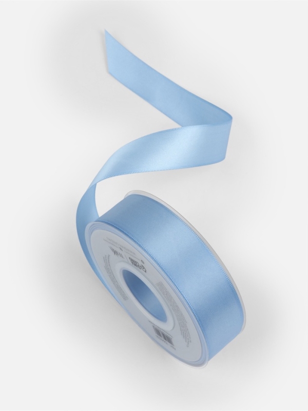 Лента атласная двухсторонняя №332 25мм*25&plusmn;1м небесно-голубой TR