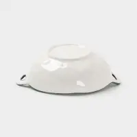 Бульонница с ручками &laquo;Гармония лепестков&raquo;, 22.5&times;18&times;7 см, фарфор, белая, зелёная