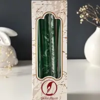 Набор свечей античных, 2,3х 24,5 см, 5 ч, 55 г, 4 штуки, тёмно-зелёный