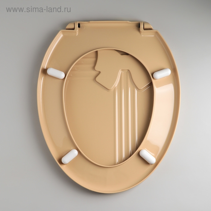 Сиденье для унитаза с крышкой &laquo;Комфорт Люкс&raquo;, цвет бежевый/коричневый бантик