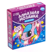 Ночник своими руками. Алмазная мозаика для детей с полным заполнением на ночнике &laquo;Единорожка&raquo;, 15 х 15 см