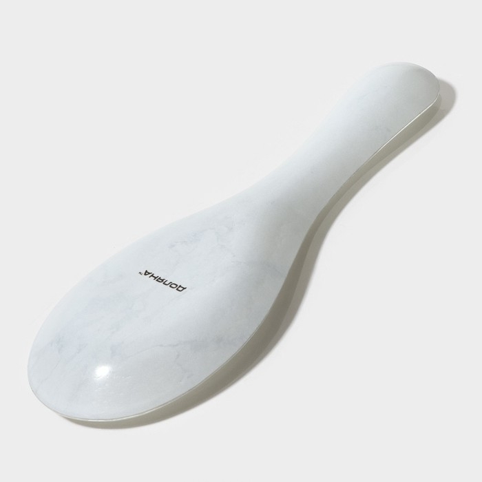 Подставка стеклянная под ложку Доляна &laquo;Марбл белый&raquo;, 23,5&times;8,3&times;1,5 см