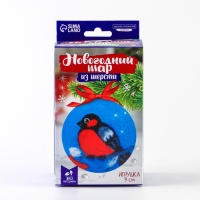 Валяние из шерсти на новый год. Ёлочная игрушка своими руками &laquo;Снегирь на ветке&raquo;, новогодний набор для творчества