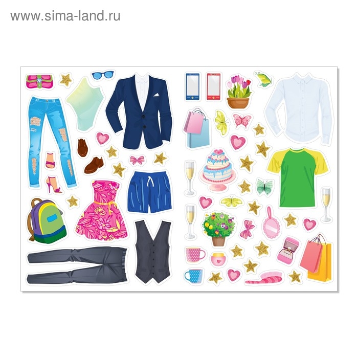 Наклейки &laquo;Наряди куколку. Свадьба&raquo;, 12 стр.
