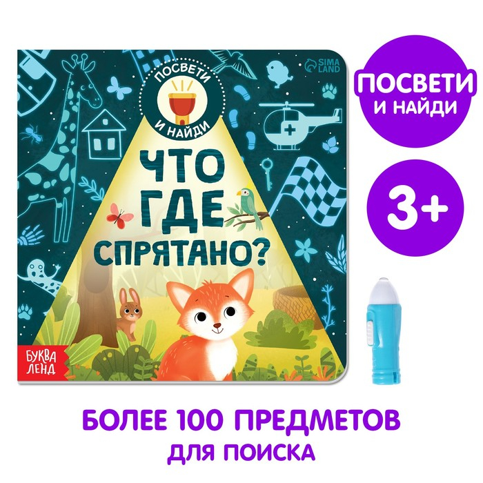 Книга с фонариком &laquo;Что где спрятано?&raquo;, 24 стр.