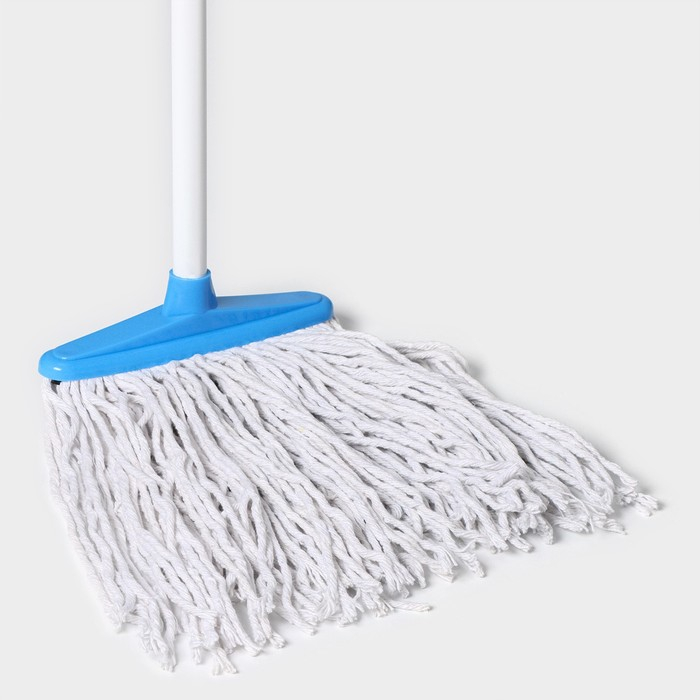 Швабра для мытья пола Доляна &laquo;Веревочная плоская&raquo;, насадка 23 см, металлическая ручка 118 см, цвет МИКС