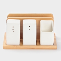 Набор для специй на подст 4 шт "BellaTenero" , солонка, перечница, салфетница, зубочист