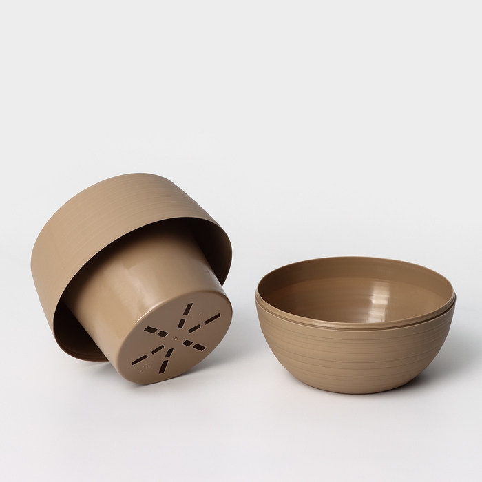 Горшок &laquo;Дуэт&raquo;, 1.5 л, цвет кофе с молоком