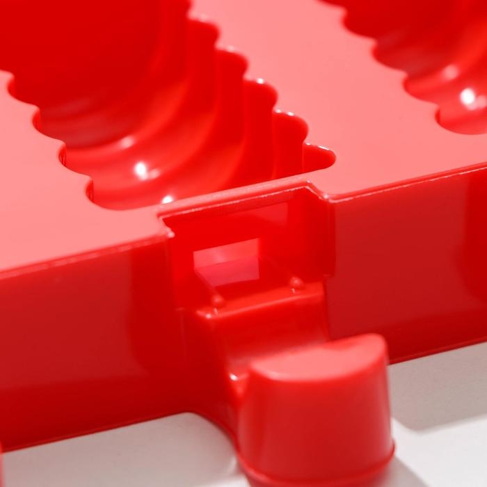 Форма для мороженого Доляна &laquo;Моника&raquo;, силикон, 19,5&times;11 см, 4 ячейки (6,7&times;3,2 см), цвет МИКС