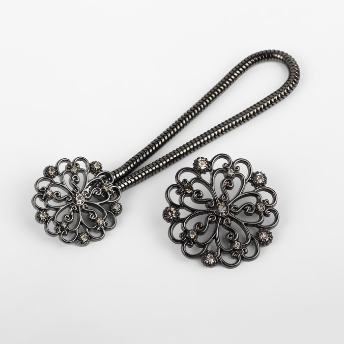 Декоративная застёжка &laquo;Круг&raquo;, 9,5 &times; 3 см, цвет чёрный