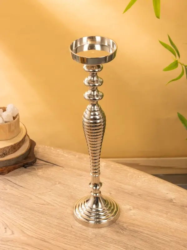 Подсвечник "Кубок" 13х13х50,5 см, алюминий, цв. Серебро