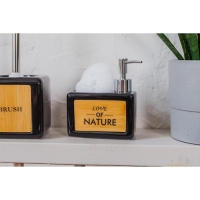 Дозатор для моющего средства с подставкой для губки SAVANNA &laquo;Природа&raquo;, 450 мл, цвет чёрный