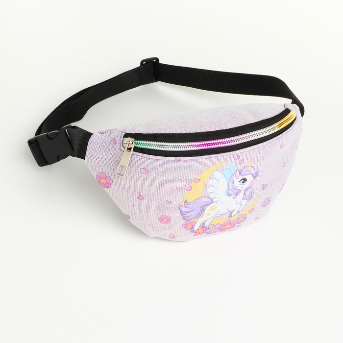 Сумка поясная детская на молнии &laquo;Выбражулька&raquo;, цвет сиреневый