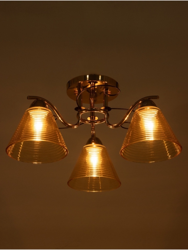 Люстра "Кольцо" 3х40Вт Е27 золото 48х48х24см