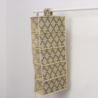 Органайзер подвесной Доляна &laquo;Гэтс&raquo;, 5 отделений, 30&times;15&times;70 см, цвет бежевый