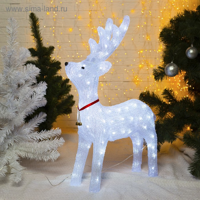 Светодиодная фигура &laquo;Олень гордый&raquo; 52 &times; 80 &times; 21 см, акрил, 80 LED, 8 режимов, 24 В, свечение белое