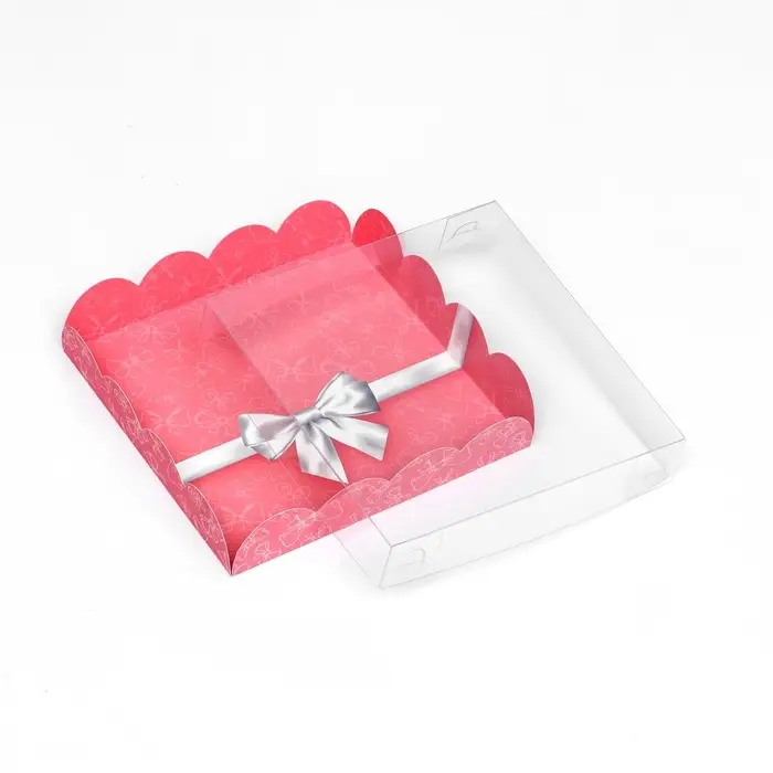 Коробка для печенья, &laquo;Серебристый бант&raquo; 15&times;15&times;3 см