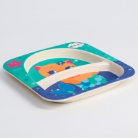 Тарелка детская из бамбука &laquo;Малышки&raquo;, 2 секции, МИКС