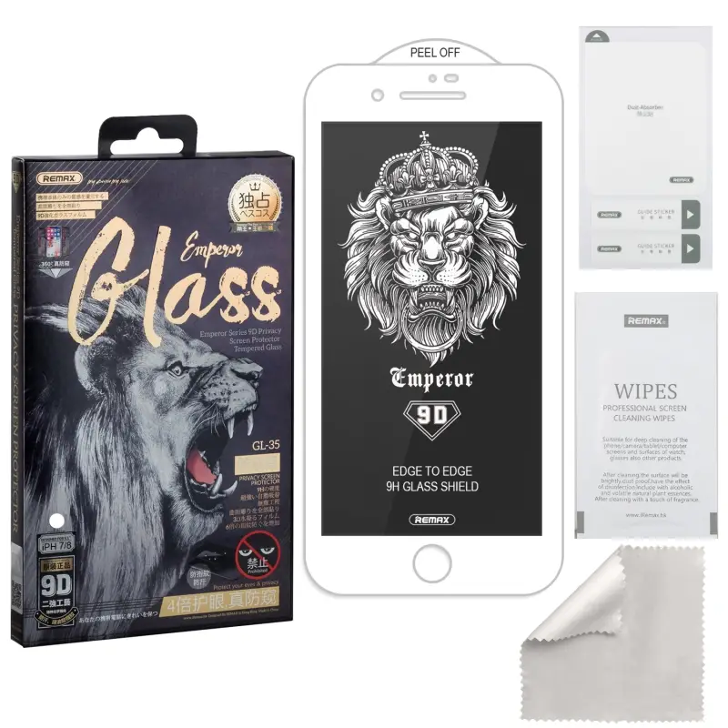 Защитное стекло IPh 7/8 9D Private Emperor Series GL-35 REMAX белое