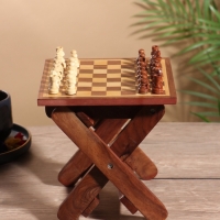 Шахматный столик складной 15,5х20х4,5 см, дерево шишам