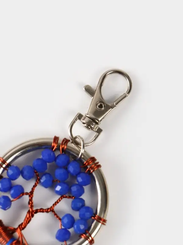 Брелок ловец снов "Древо жизни" 19 см, цв. синий