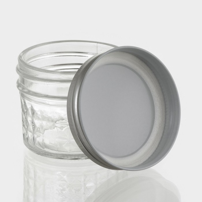 Банка стеклянная для хранения сыпучих продуктов Доляна &laquo;Кристалл&raquo;, 160 мл, 7&times;5,5 см, с металлической крышкой