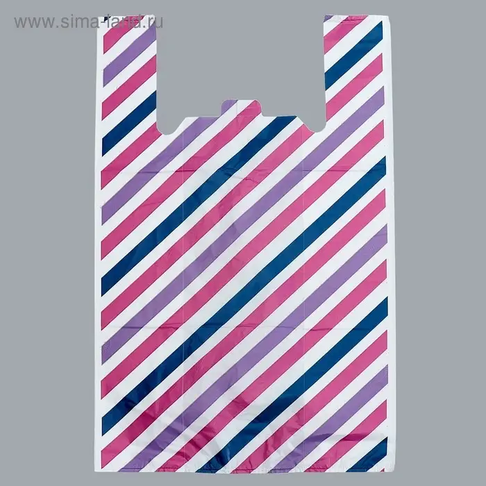 Пакет "Параллели", полиэтиленовый, майка, 40 х 65 см, 22 мкм