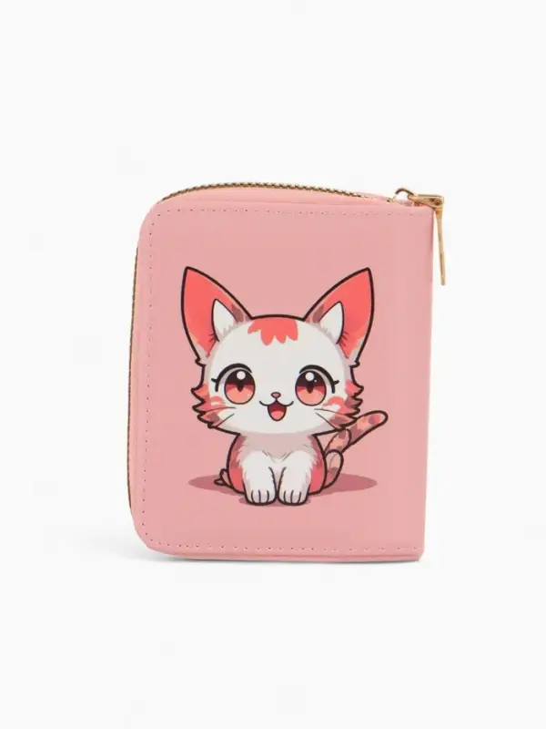 Кошелек дет 07-01-01 Июнь2537 кот, 8,52,510,5 см, 2 отд+отд/молн, д/карт, розовый
