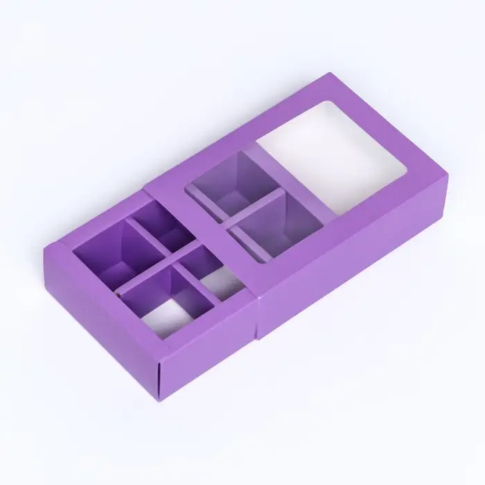 Коробка для 6 конфет, сиреневый, 13.7&times;9.85&times;3.86 см