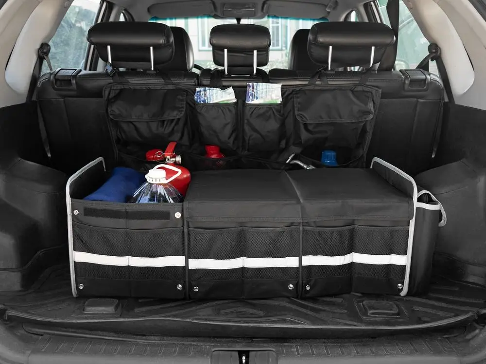 Органайзер в багажник с сумкой-холодильником Arranger, черный с серым