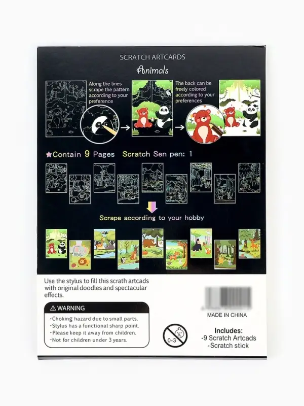 Гравюра блокнот "Животные", 9 листов, штихель