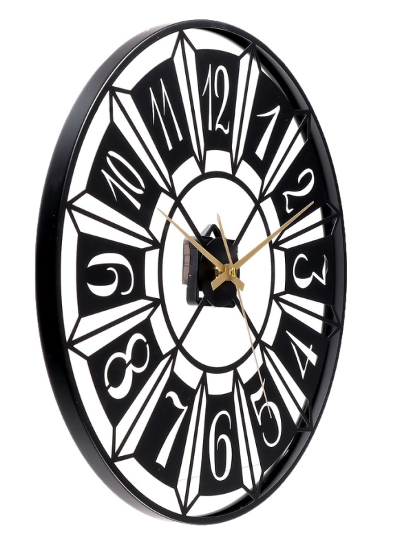 Часы настенные интерьерные &laquo;Гармошка&raquo;, плавный ход, d-40 см, черные