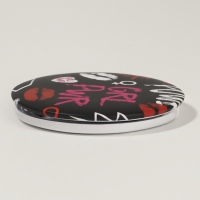 Зеркало складное круг (2) c/увел d7,3см GRL PWR черный пласт пакет QF