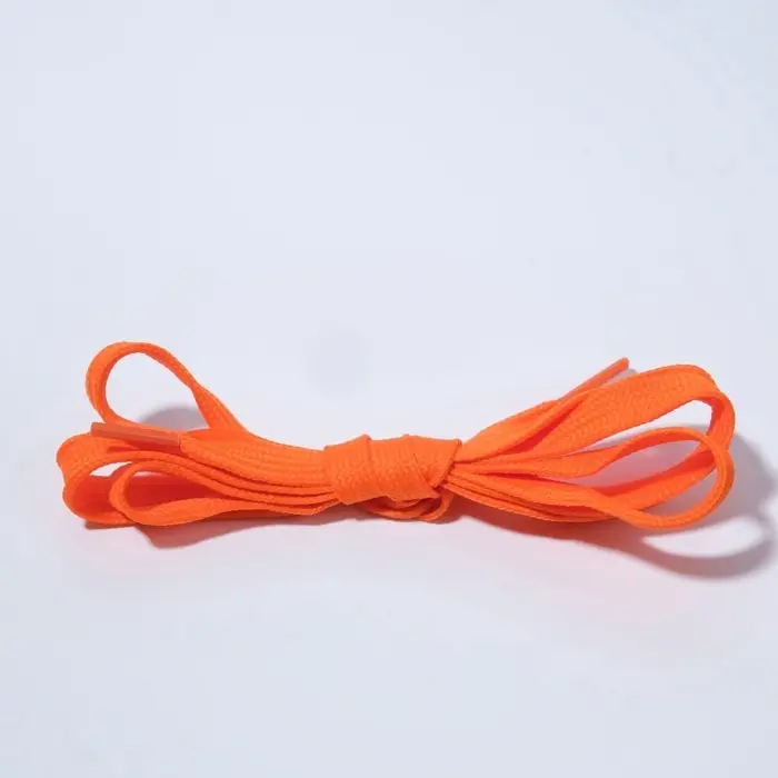 Шнурки для обуви, пара, плоские, 12 мм, 120 см, оранжевые, неоновые